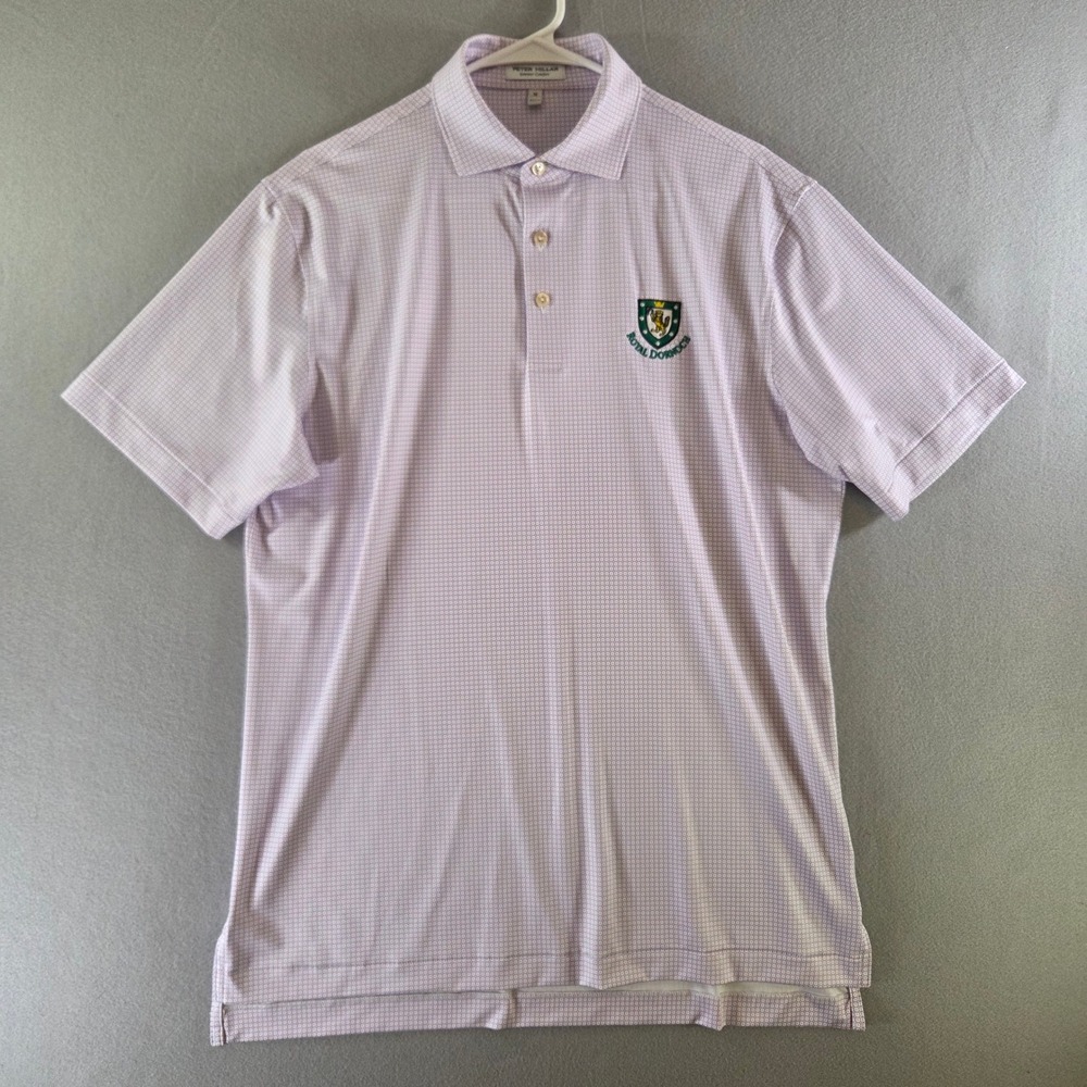 Peter Millar Summer Comfort Royal Dornoch Golf Polo Shirt Mens M Purple Pink